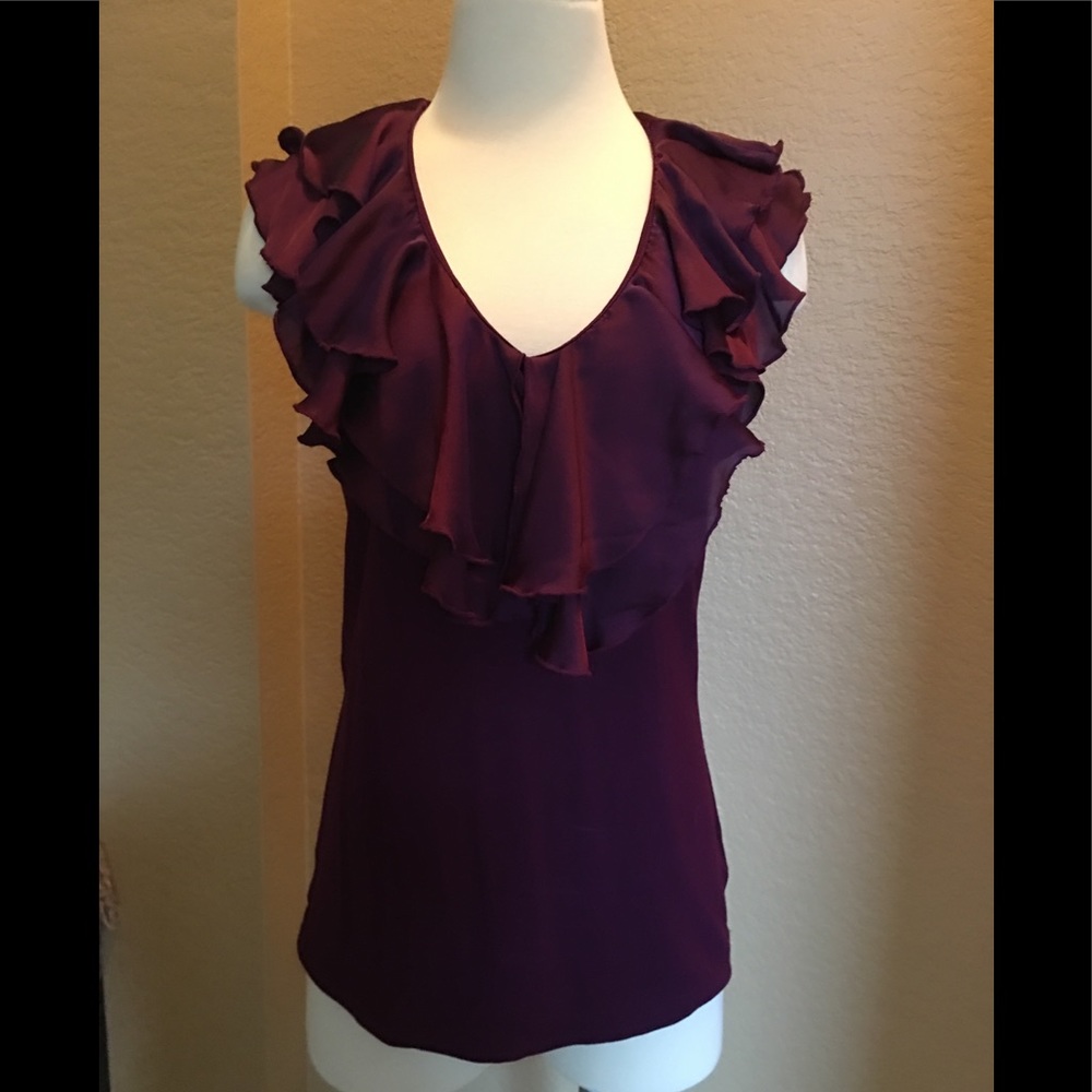 Ralph Lauren Sleeveless Double Ruffle Top